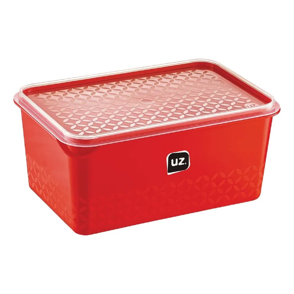 Organizador De Geladeira Multiuso Vermelho 3L Com Tampa Cozinha Armário Uz