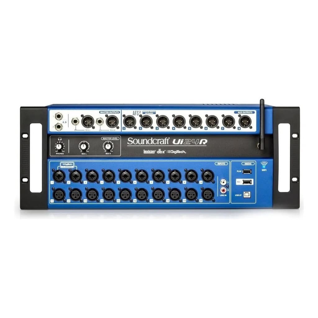 Mesa De Som Digital Soundcraft Ui24R 24 Canais Interface Áudio Rack 127V 220V Profissional Mix