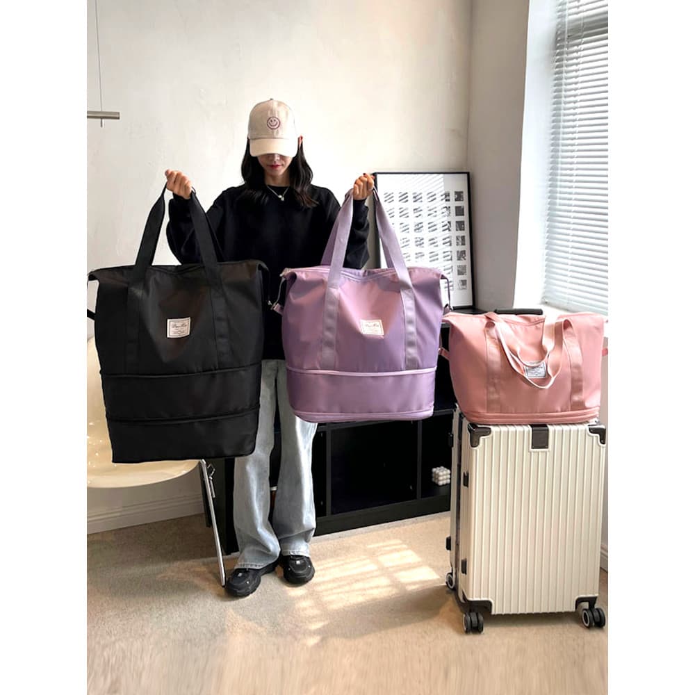 Saco de viagem grande capacidade feminino portátil leve saco de grandes dimensões viagem senhoras para fora dobrável sac