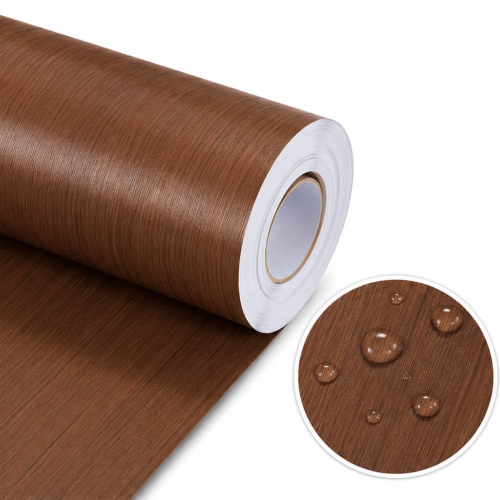 Papel De Parede Autocolante Revestimento Madeira Escura 3d Carvalho 5 ou 10m X 45cm