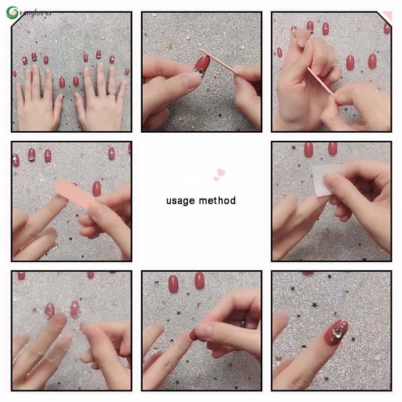Moda Wearable Prego Remendo Removível Falso Manicure À Prova Dwaterproof Água DIY Etiqueta Da Arte Do Para Mulheres Meni