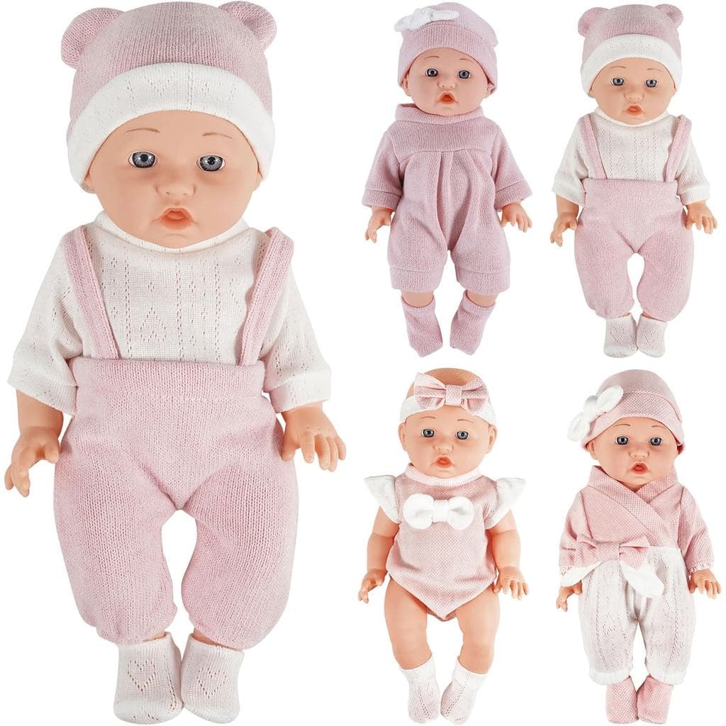 Roupas e Acessórios para Bonecas de 10, 11 e 12 Polegadas, Inclui 4 Pacotes de Roupas para Bonecas, Chapéu, Faixa de Cab