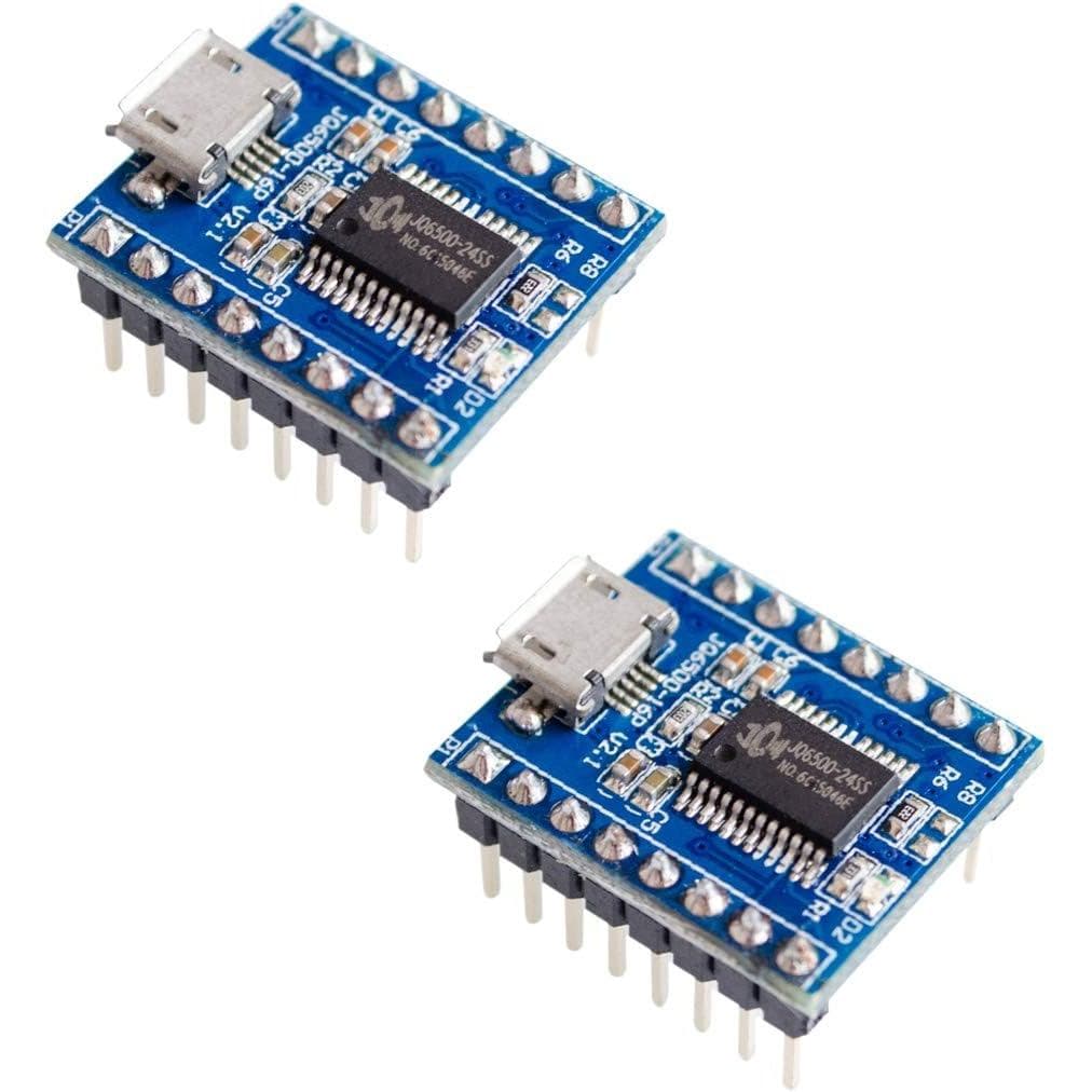 HiLetgo 2 peças Módulo de Voz JQ6500, Módulo de Som MCU, Controle Serial de 5 Canais, Reprodução de Música MP3 SPI