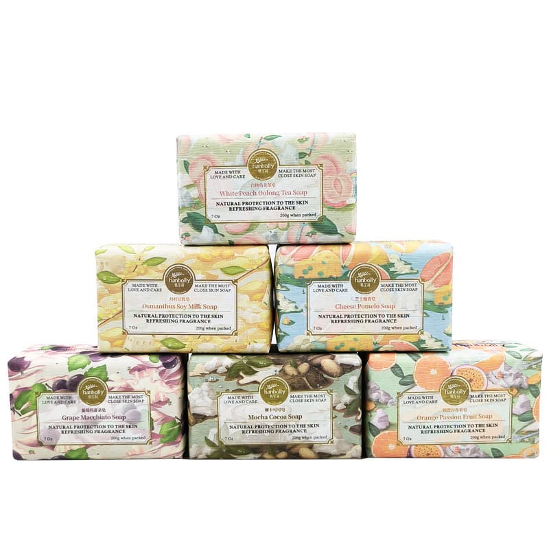 Han poli casa fragrância sabão 200g uva branco pêssego lembrança de casamento sabão de limpeza sabão de banho