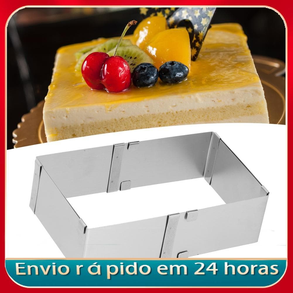 nicegadget-BR ERYUE Molde de mousse Ferramenta de cozimento de aço inoxidável ajustável para suprimentos de cozinha DIY