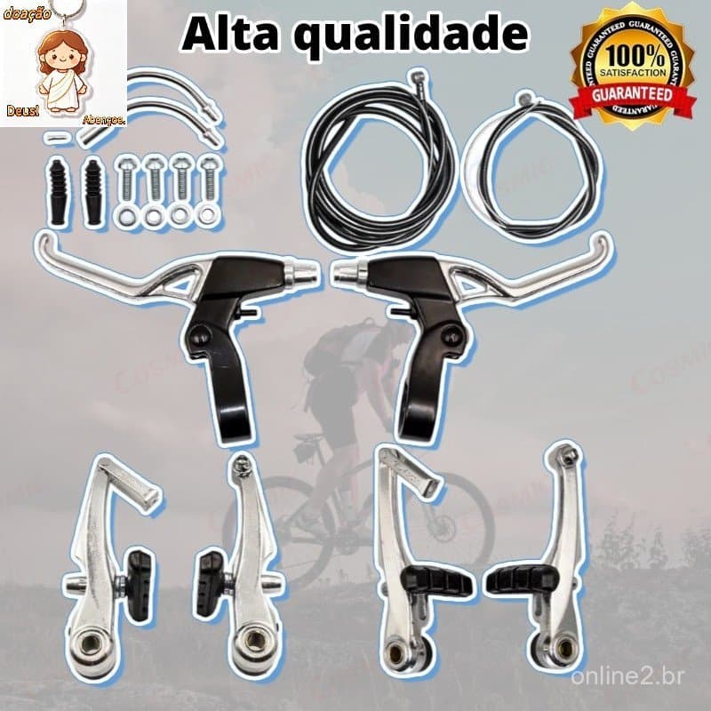 Kit de Freio V-brake Orbital Aluminio C/ Maçaneta Tipo Logan