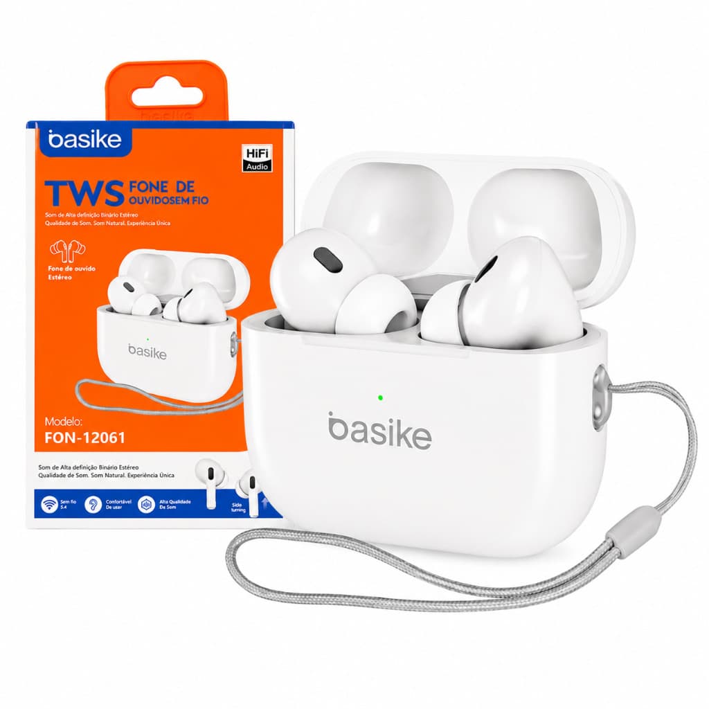 Fone De Ouvido Sem Fio  Bluetooth Pro 5.3 TWS Basike Fone Redução De Ruído HD Stereo 12061