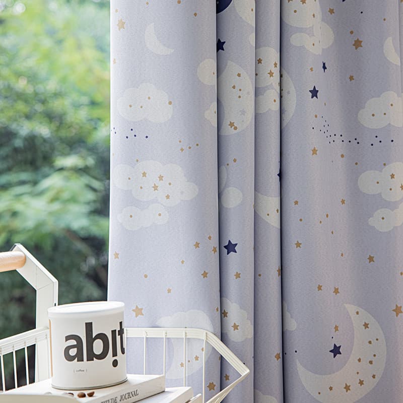 Pequeno fresco Pastoral sala de estar quarto das crianças Bay janela dos desenhos animados Anime bonito estrela lua Blac