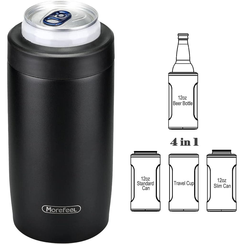 Cooler Isolado 4 em 1 Morefeel para Latas e Garrafas de 12 oz |   Suporte para Latas em Aço Inoxidável 304, Compatível c