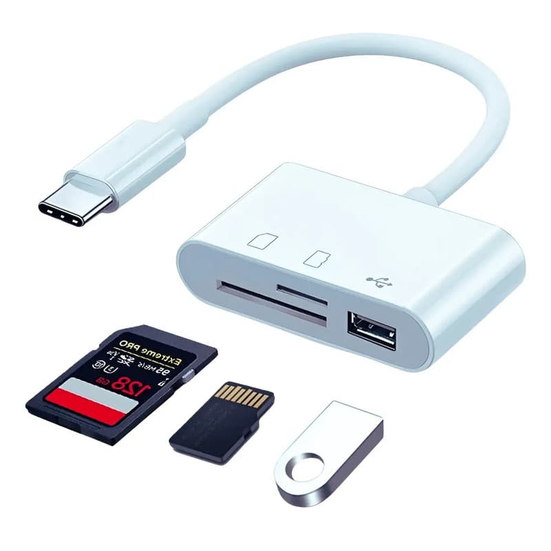 Adaptador Type C M / Leitor Cartão e Usb 3.0