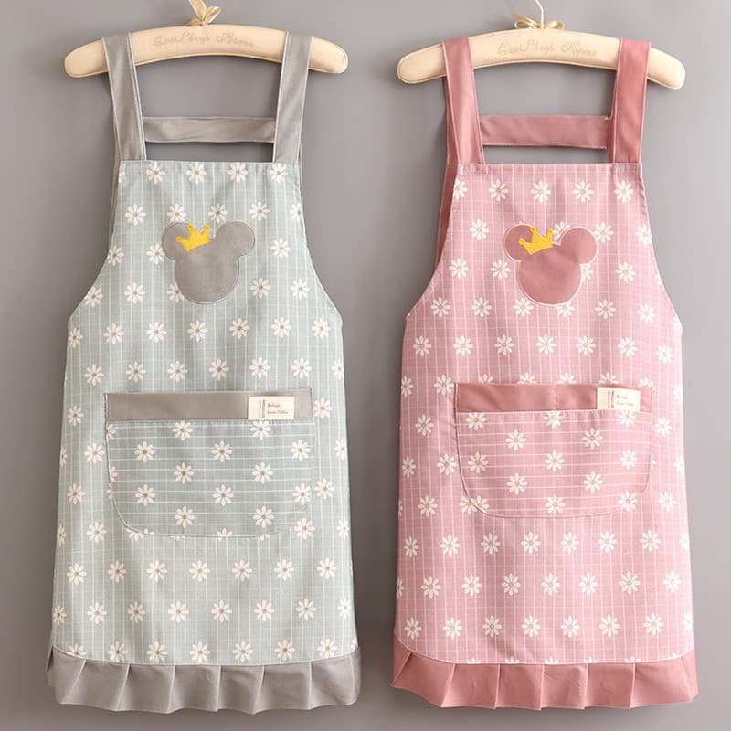 Versão coreana casa cozinhar cozinha fresco princesa avental feminino lona respirável trabalho moda 2022 novo estilo cin