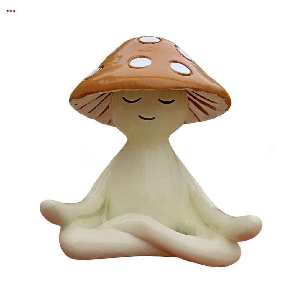 Porta-Lápis De Cogumelo-Estatueta De Meditação Decoração Artística De Mesa