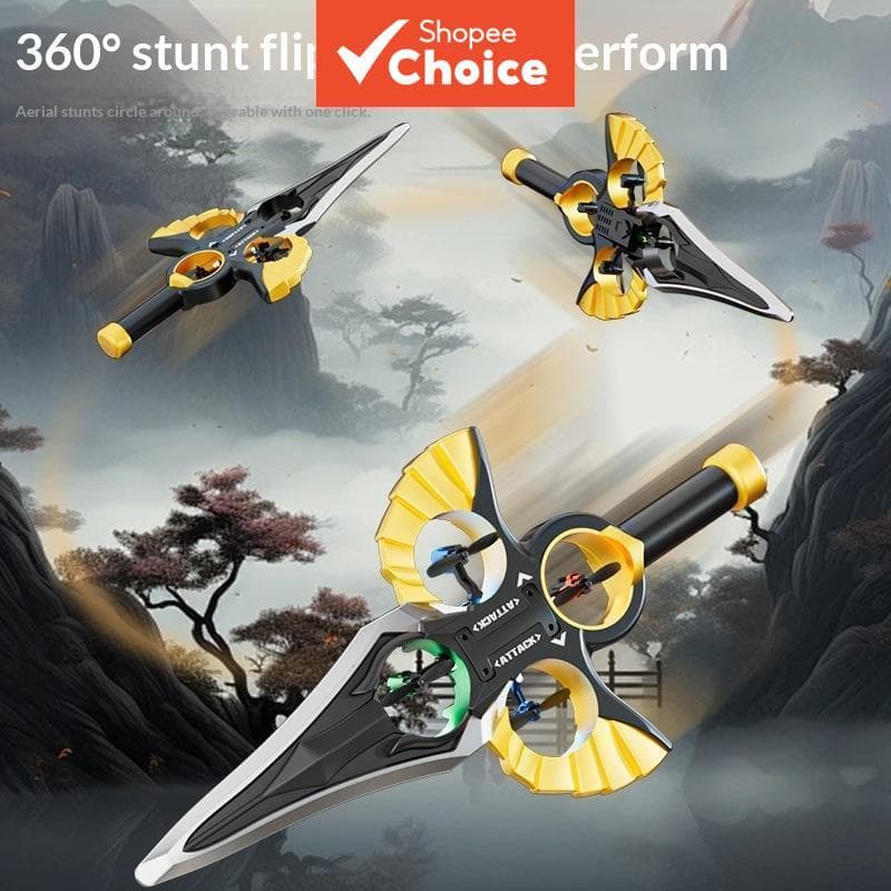 RC Espada Voadora - Drone Brinquedo de Avião de Controle Remoto com Controle por Gestos e Sensores de Movimento,