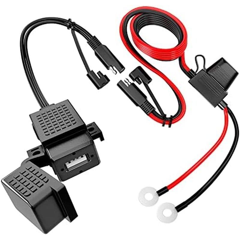 Nilight Motocicleta USB Type C Porta 12V Voltímetro Interruptor Liga/Desliga Independente SAE Inline 10A Fusível À Prova