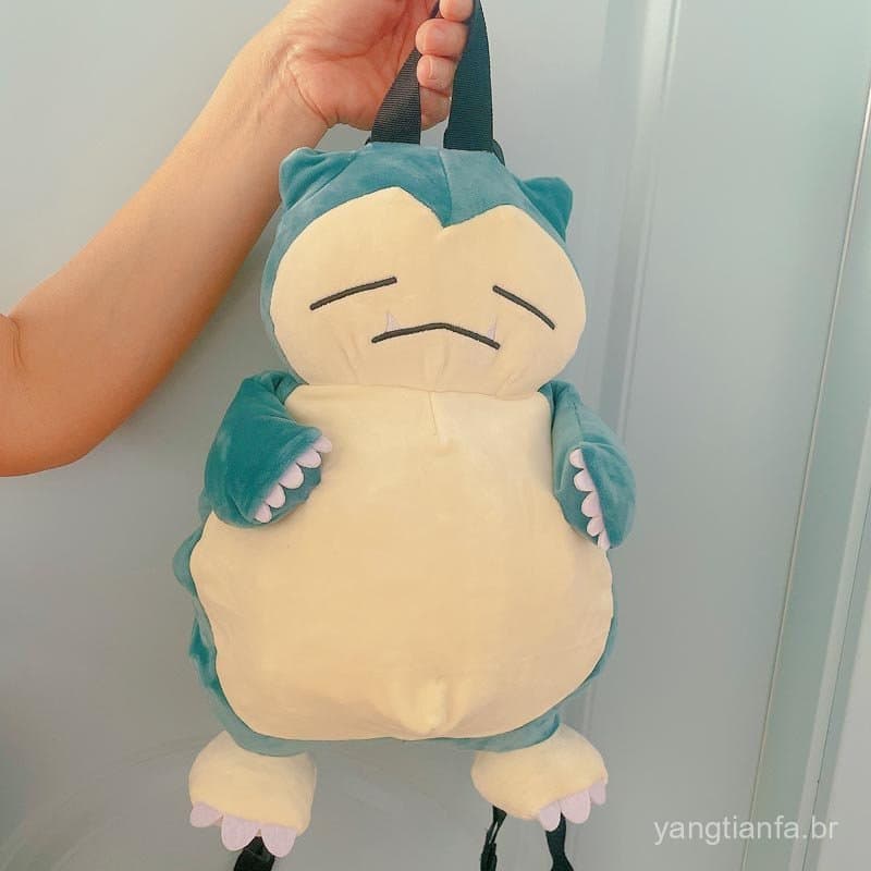 Mochila de Pelúcia Kawaii BTTA 40cm Pokémon Snorlax, Acessório de Cosplay para Casais, Presente de Natal para Meninas e