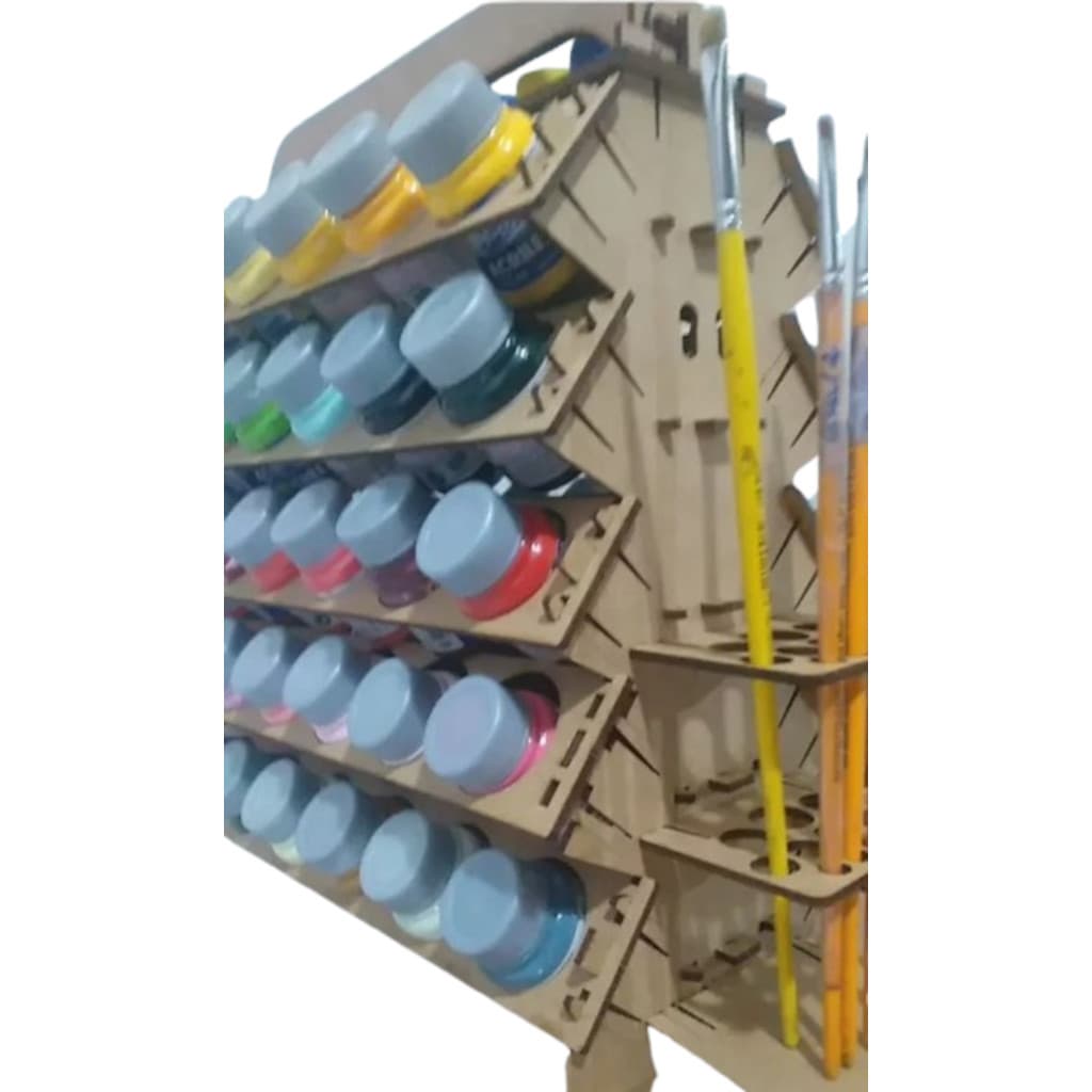 Suporte Organizador P/ Tinta Corfix/Decorfix Pote 37ml E Pinceis (SPT25)