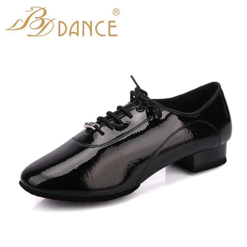 BD Betty genuíno masculino moderno sapatos de dança padrão nacional sola macia 2 pontos sola sapatos de prática de dança