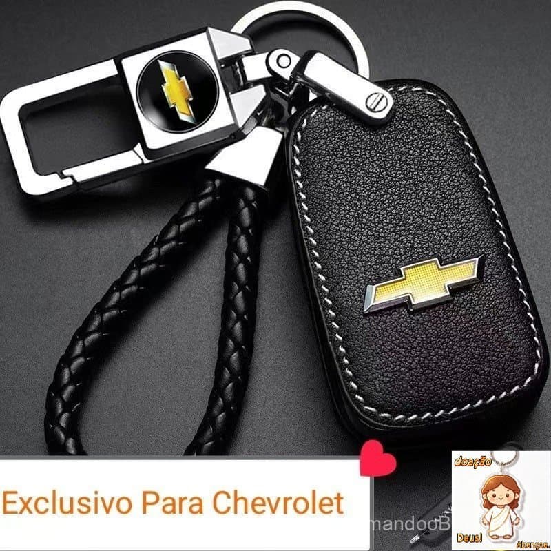 [Preço De Fábrica] Chaveiro Emblema Chevrolet Capa De Chave Protetor De Carro Em Couro Genuíno