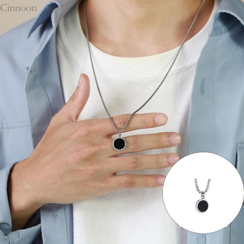 CINN Oval Redondo Em Forma De Pedra Natural Colar De Aço Inoxidável Leve Neckchain Artesanal Acessório De Moda Feminina