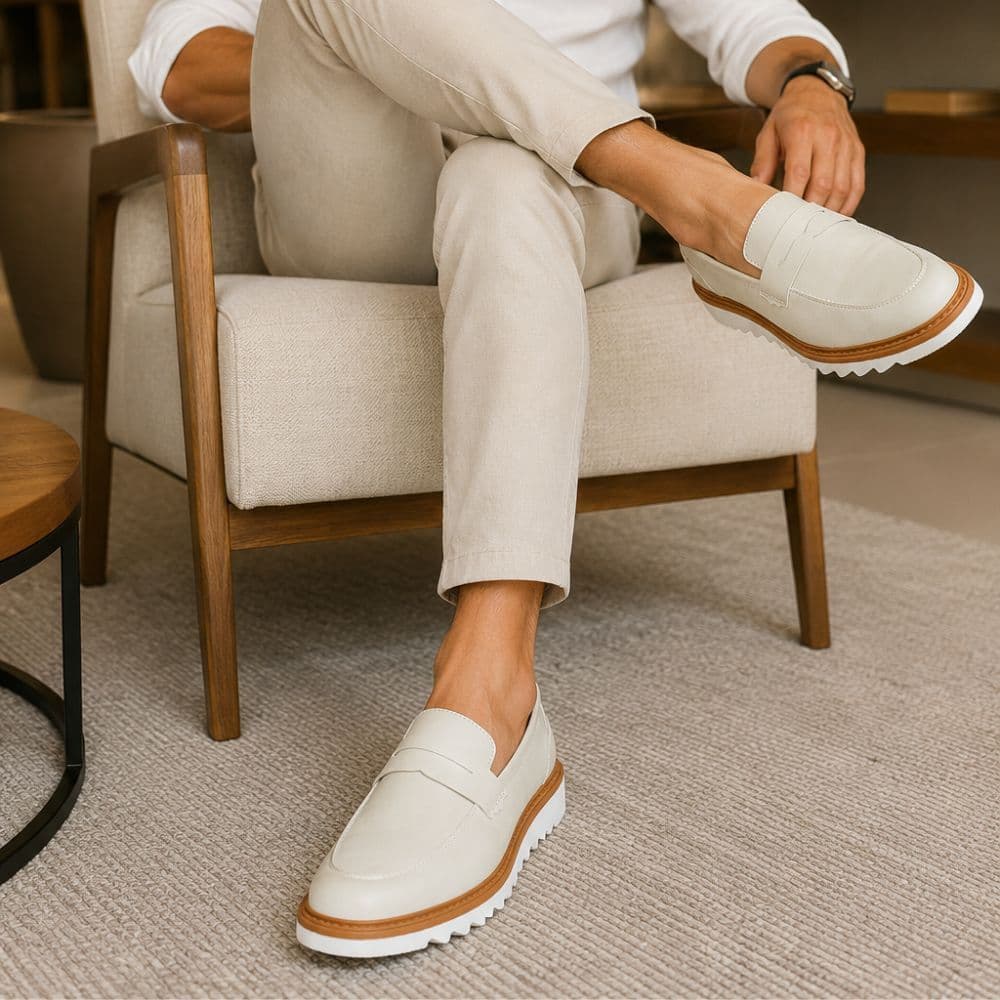 Sapato Loafer Mocassim Masculino Solado Tratorado Casual Formal Trabalho Confortável
