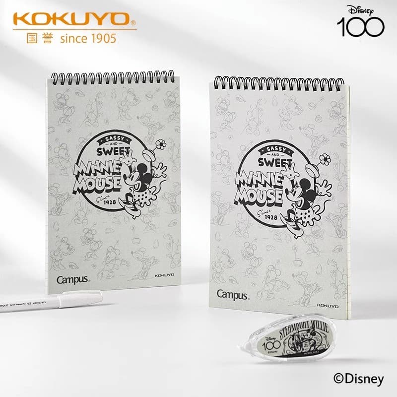 [Série Disney I00th Anniversary] Japão Kokuyo Kokuyo Caderno espiral dupla Alunos da escola primária Caderno curto Flip-