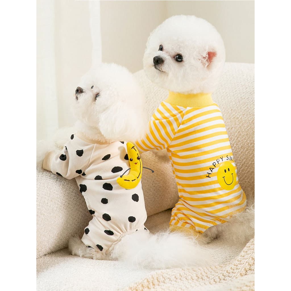 Roupas de quatro patas roupas para casa roupas de cachorro de primavera fino Teddy Bichon gato de estimação peque