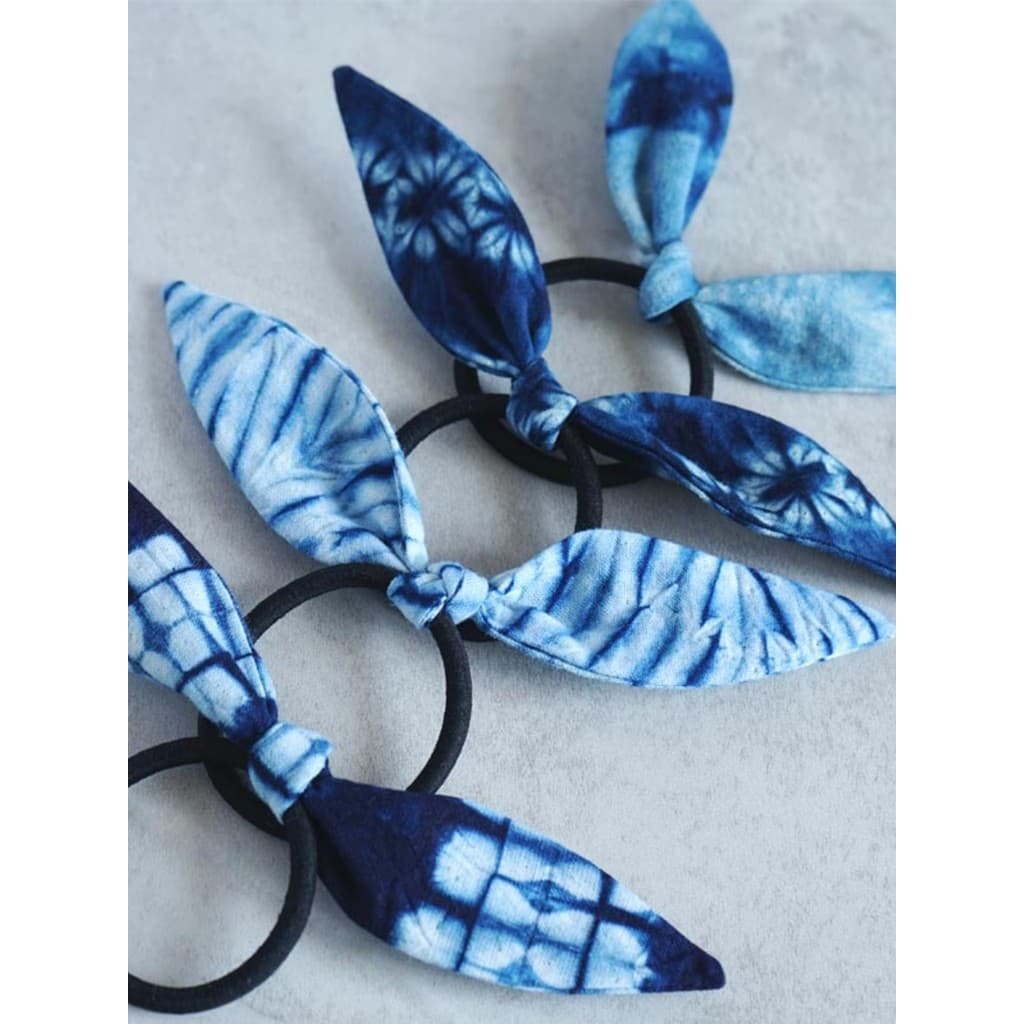Tie-dye tecido feminino laço de cabelo corda orelhas de coelho bonito laço de cabelo rabo de cavalo arco cabeça corda de