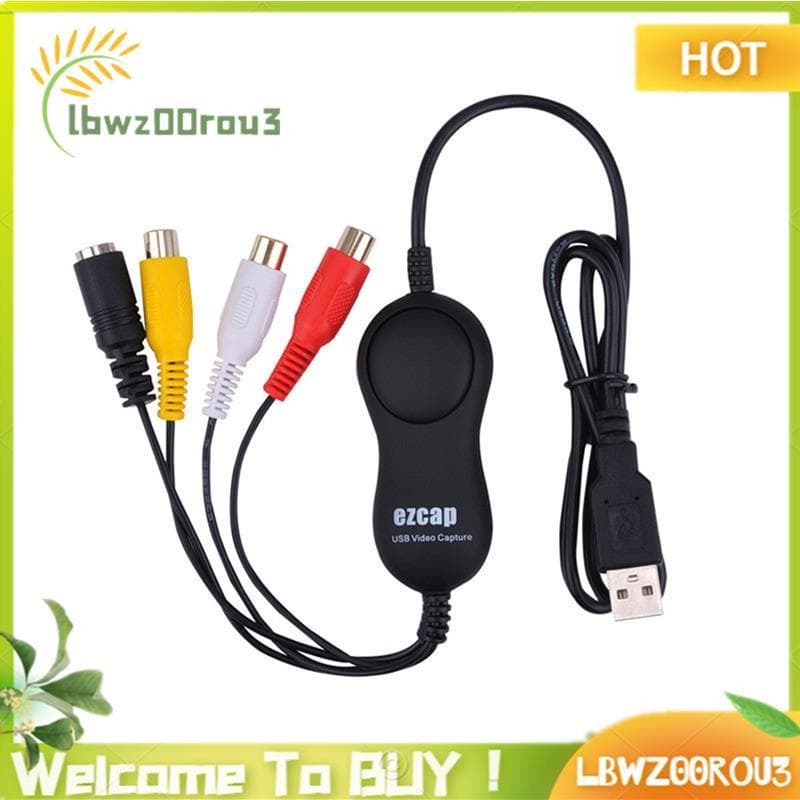 Placa De Captura De Áudio E Vídeo USB 2.0 158 AV S-Video Adaptador De Gravação Analógica Para Player V8 Hi8 Filmadoras W