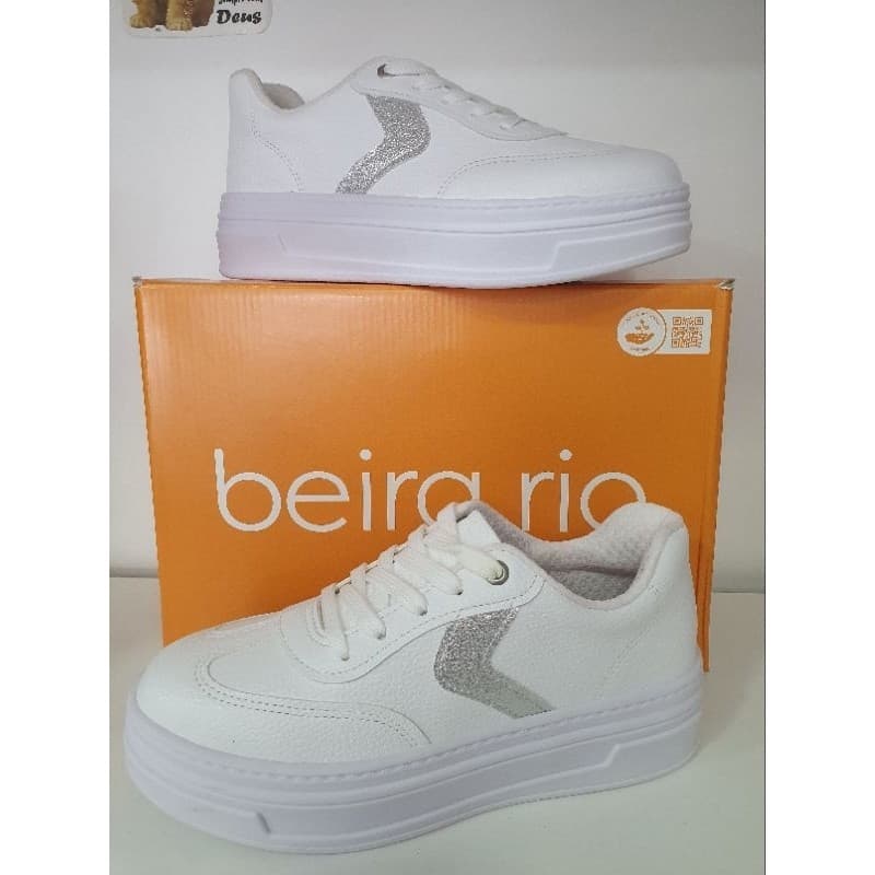 Beira rio tênis plataforma casual branco 4321101