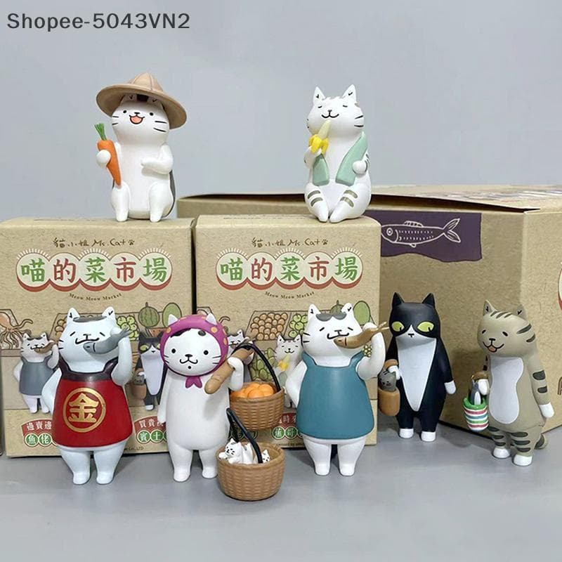 [RE] Gato Aleatório Caixa Cega Figura Brinquedo Boneca Meow Mercado Saco Cego De Ação Modelo Decoração Infantil R