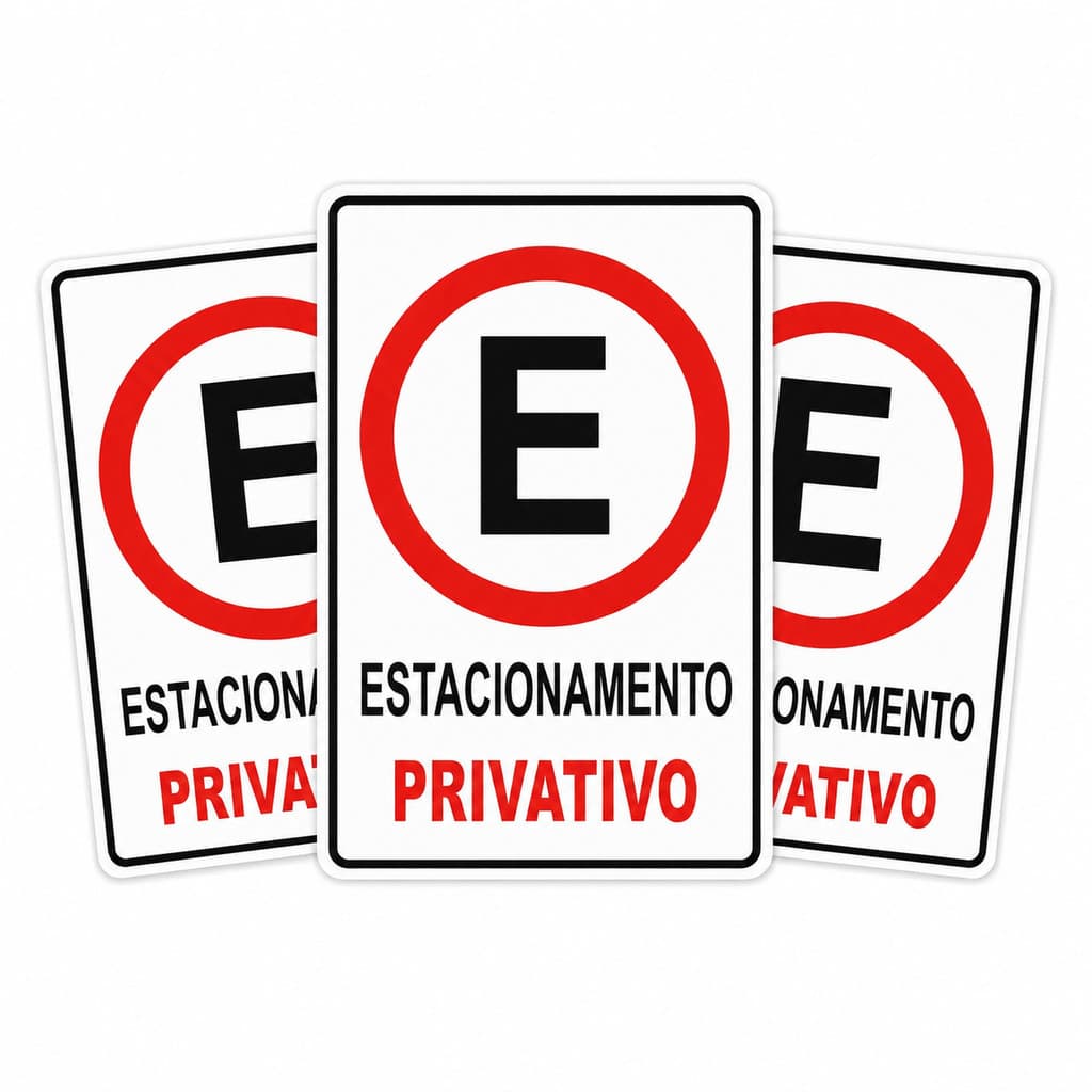 Kit 3 Placas Sinalização Para Estacionamento Privativo 20x30