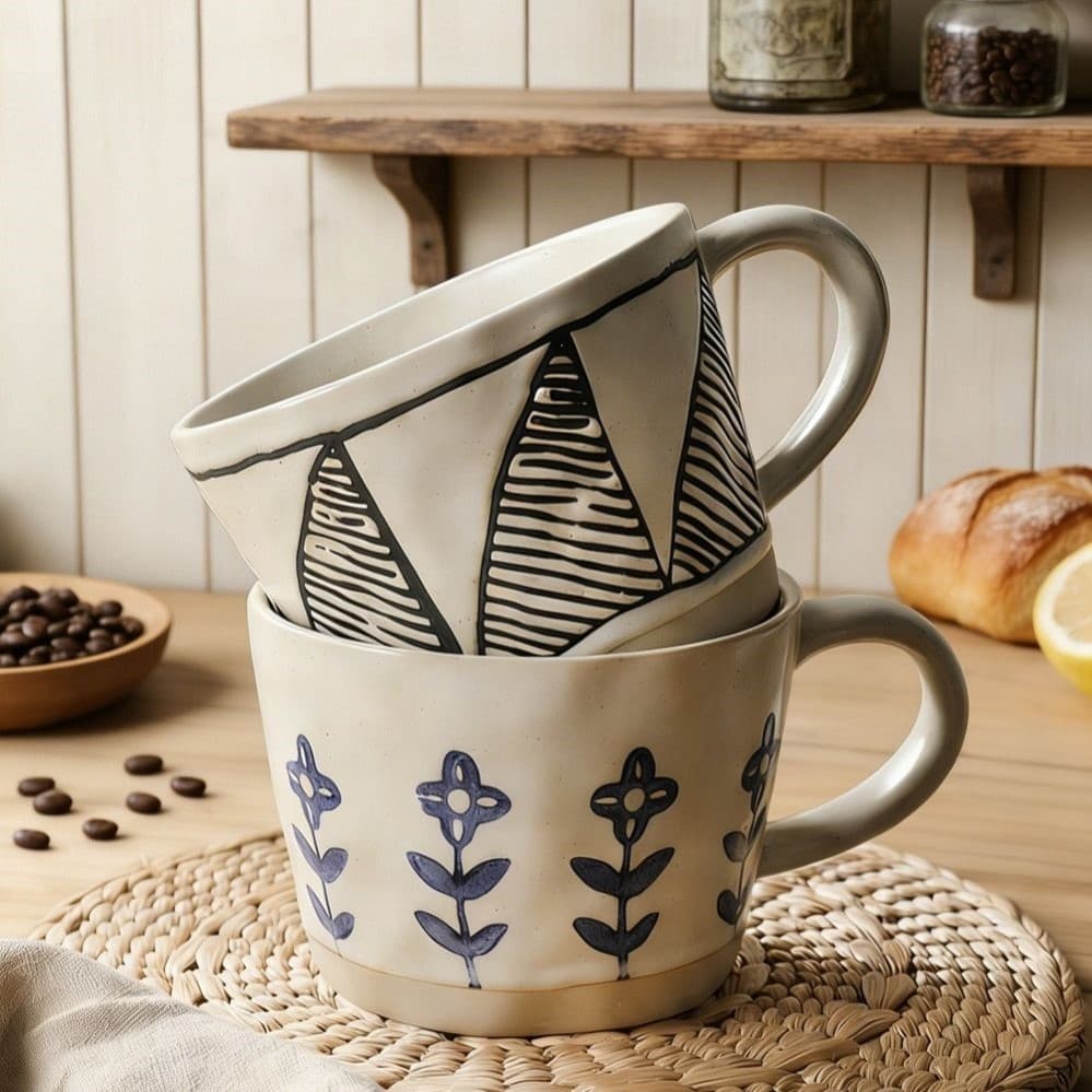 Retro high-end presente de aniversário pintado à mão cerâmica xícara de café escritório doméstico caneca de grés de alta