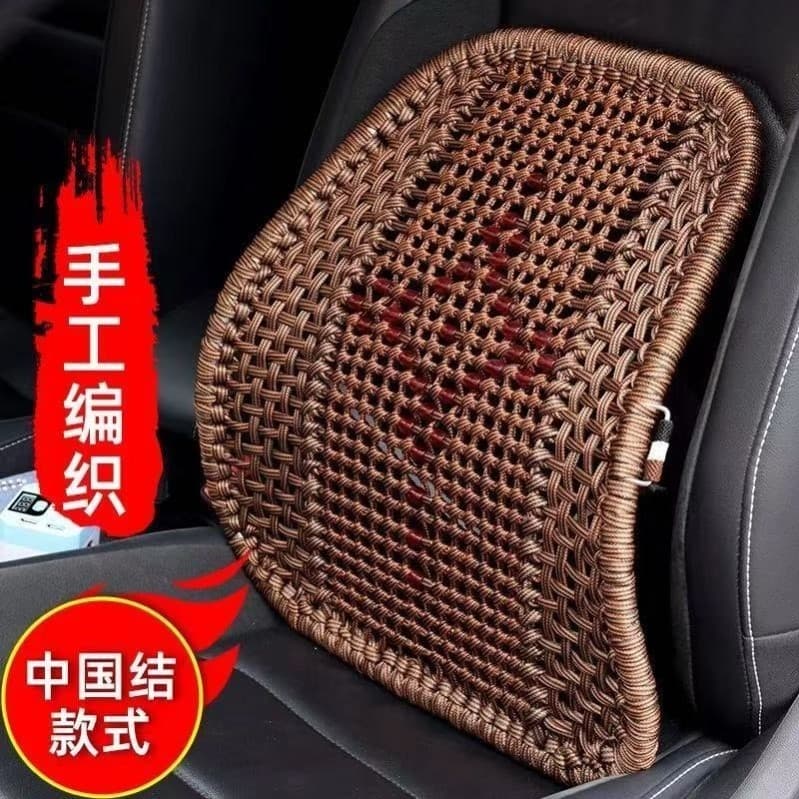 Apoio lombar do carro almofada de encosto do carro verão tecido à mão respirável assento lombar travesseiro apoio lombar