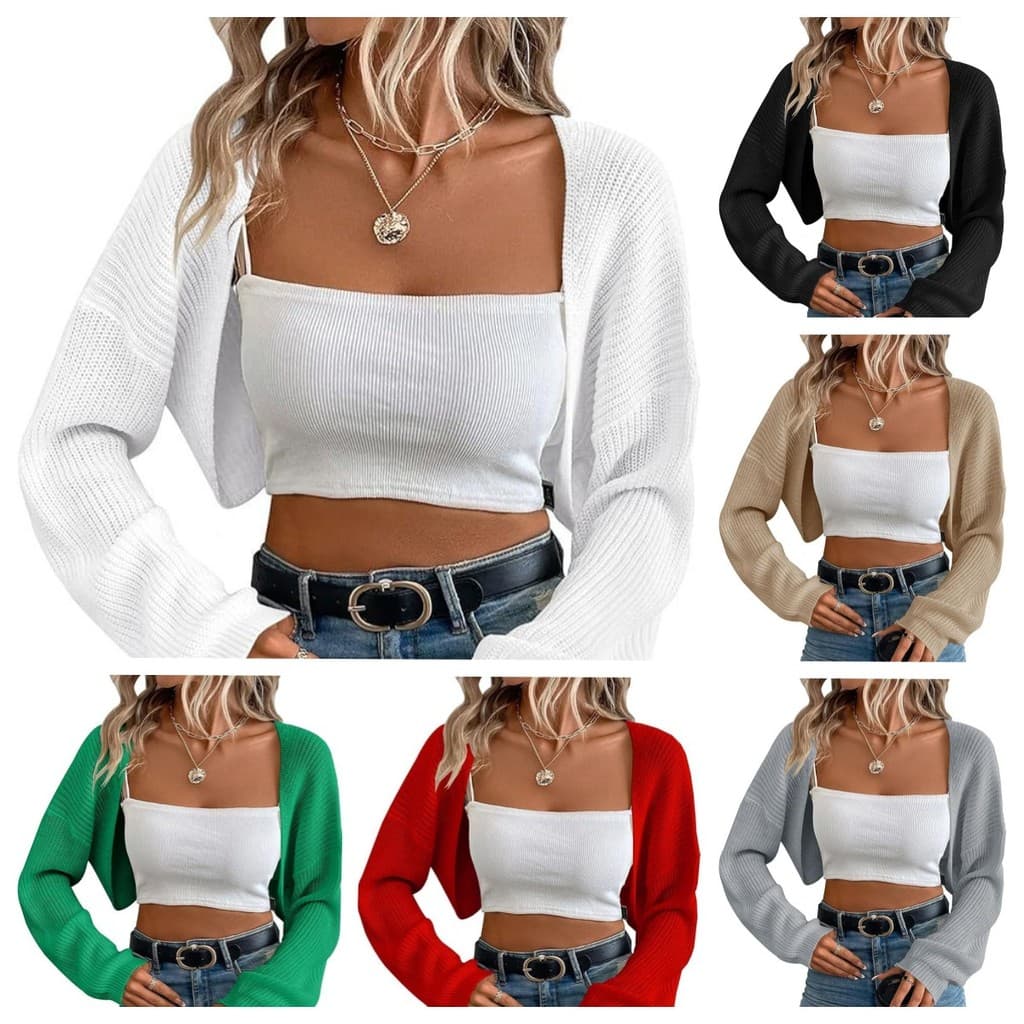 K malhas cardigan feminino xale Cross-Border comércio exterior de manga comprida malha curto topo xale frente cardigan f