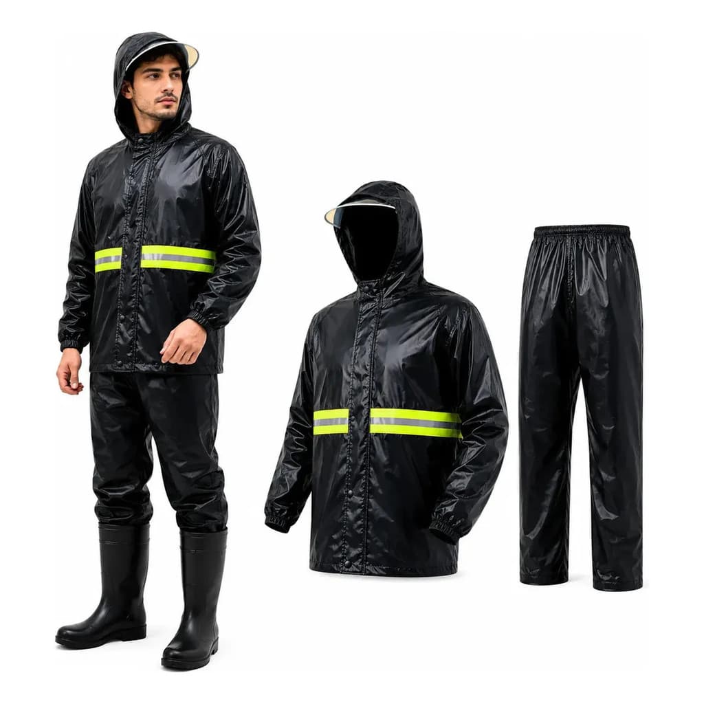 Kit 2 Capas de Chuva PVC Impermeável Moto Motoqueiro Reforçada
