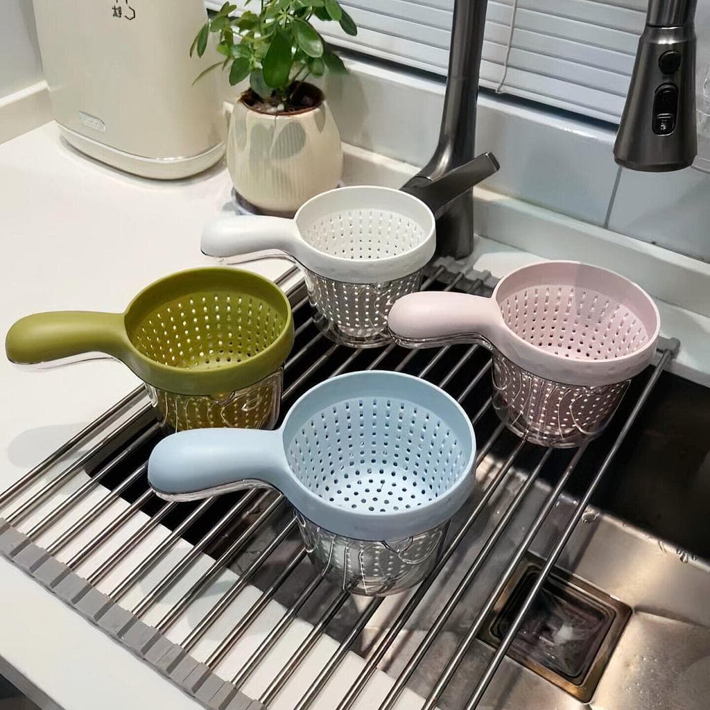 Cesta de drenagem de camada dupla para cozinha Pia Lavagem de vegetais Lavagem de frutas Doméstica Multifuncional Bacia