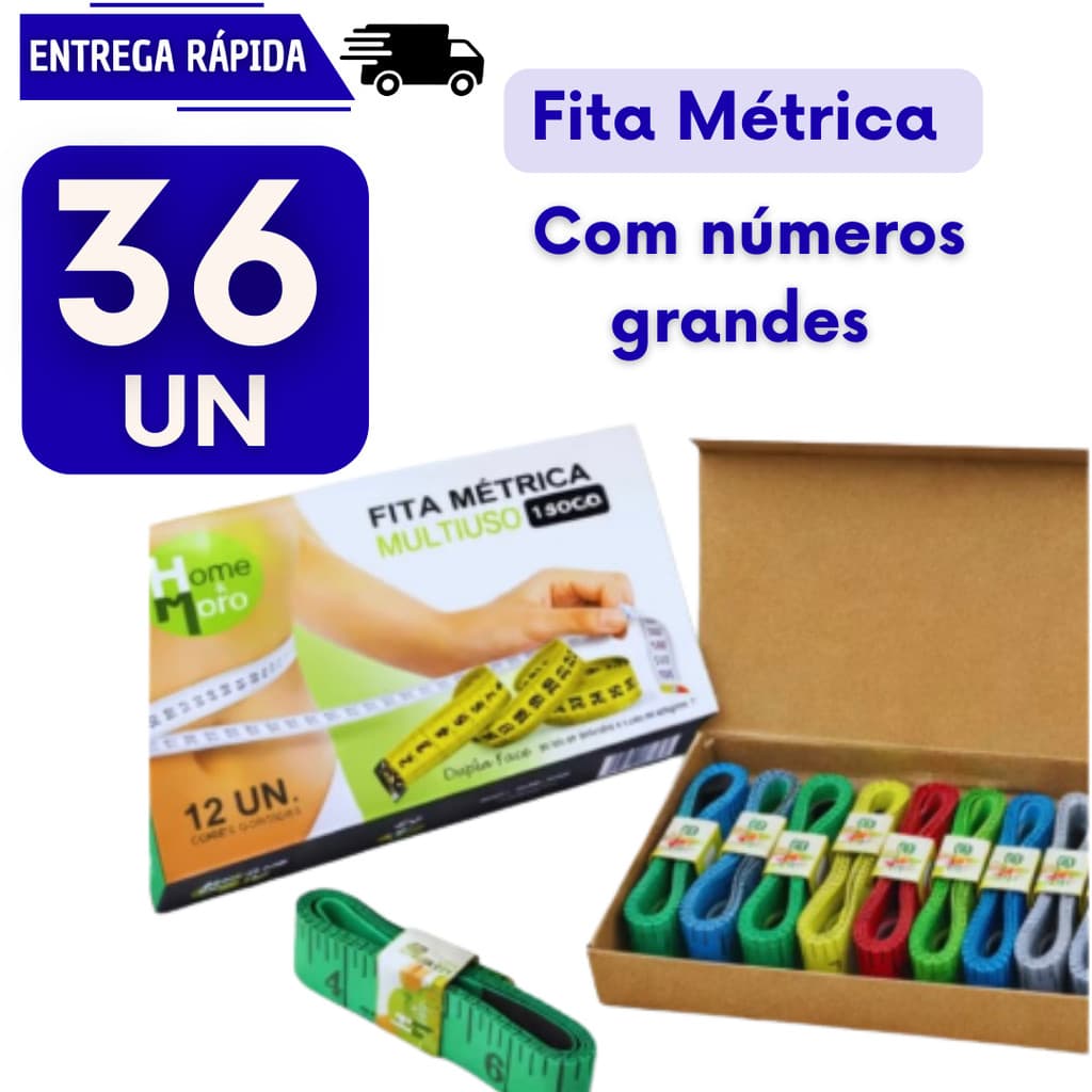 Conjunto 36 Fita Metrica 150cm Corporal Costureira Costura Fitness Medição Corpo Flexível Fitas Trenas Metricas Corpo