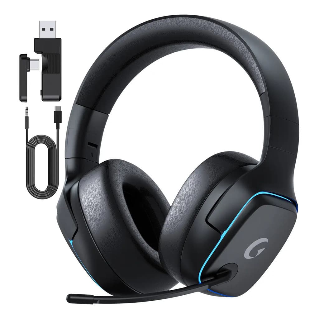 Olafvi Fone De Ouvido Bluetooth Sem Fio Headset Gamer Bl 5.3 Preto Capitão 780 7.1 Led Rgb