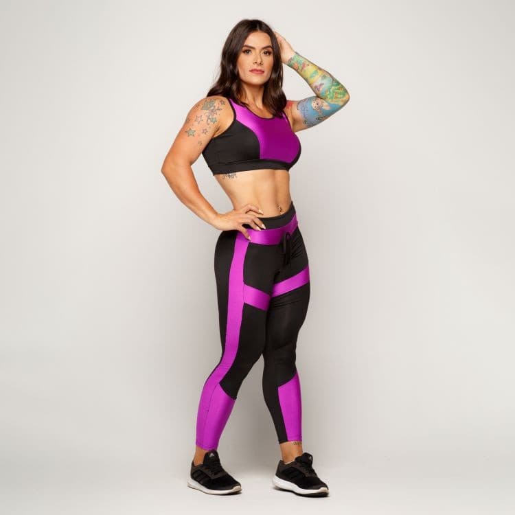 Conjunto Calça Legging E Top Fitness Roupa De Academia Izabela Promoção Lançamento