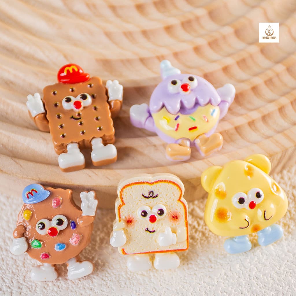 Acessórios divertidos feitos à mão com tema de M&M's, presilhas de cabelo, adesivos de cola creme para capas de celular,