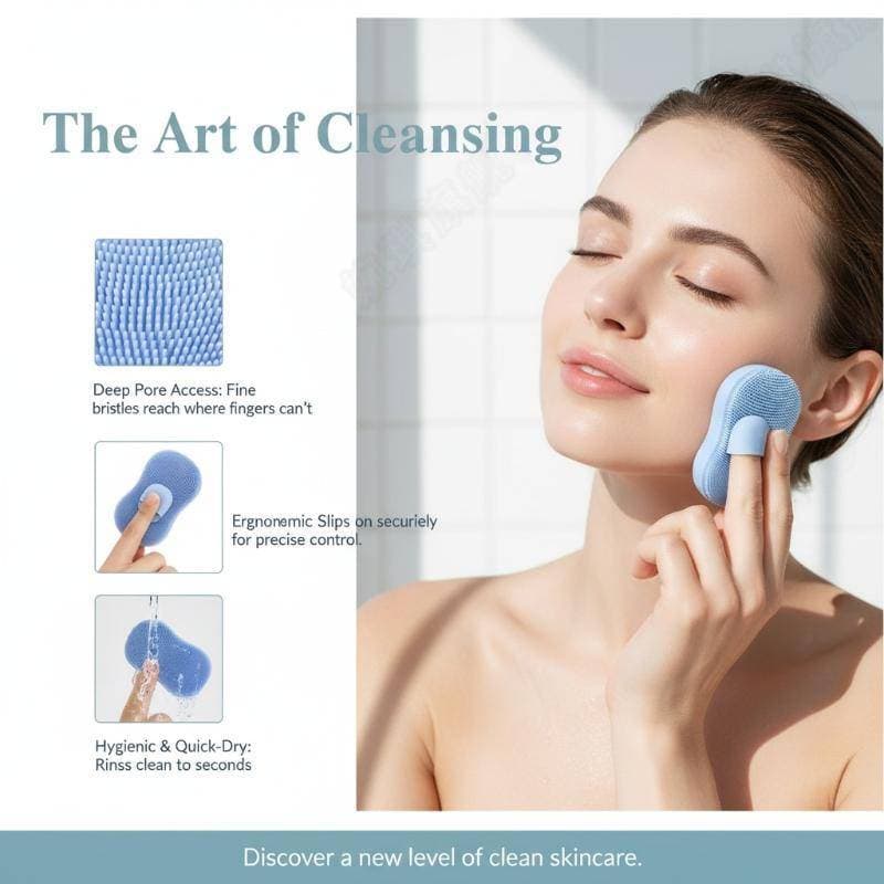 Escova Manual De Limpeza Facial De Silicone 8 Unidades Para Profunda Precisa