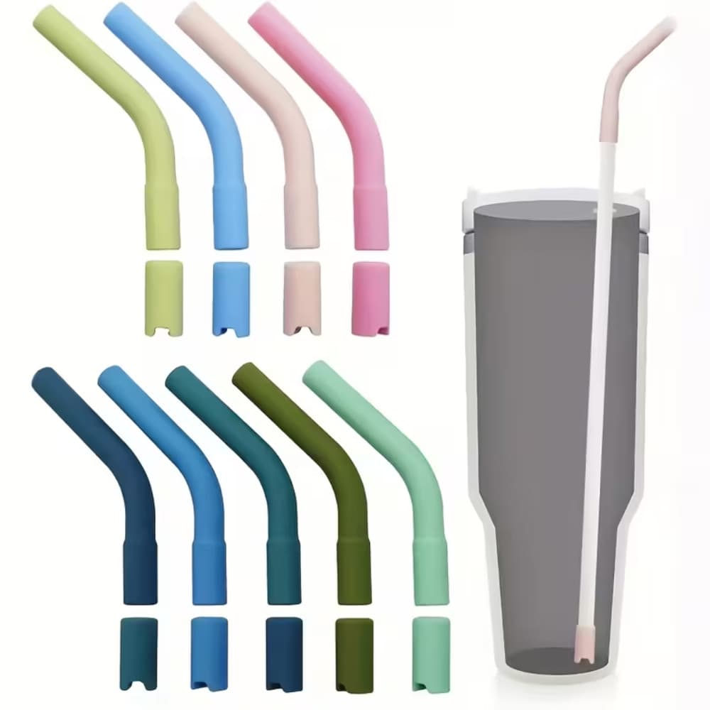 Tampa de Canudo de Silicone Alimentício | Protetor Universal 8mm Reposição para Copos e Garrafas