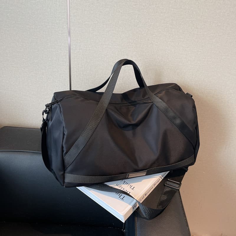 Bolsa de viagem portátil leve feminina, bolsa de bagagem de grande capacidade, masculina, curta distância, viagem de neg