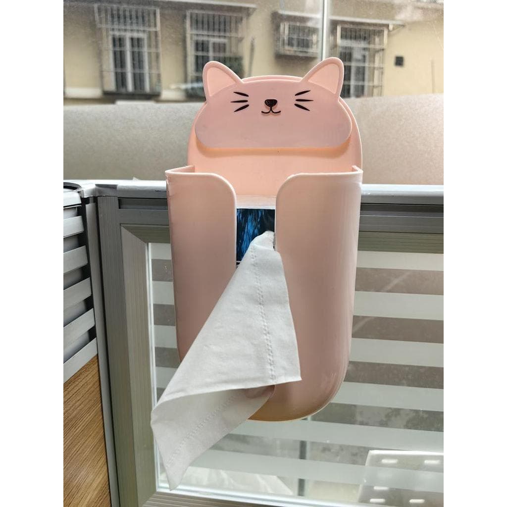 Caixa de papel Animal bonito, sob a caixa de tecido dos desenhos animados da costura da mesa, Slot para cartão de posiçã