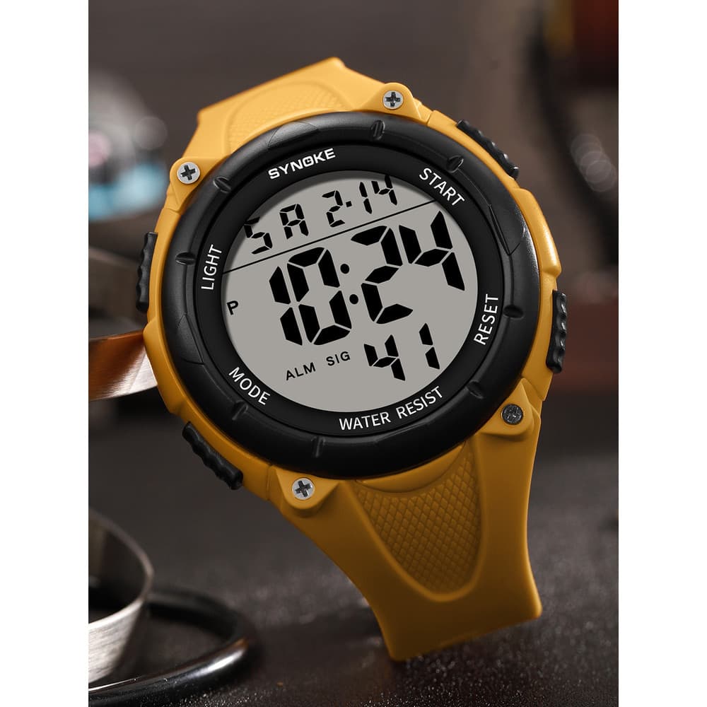 Momento esportes relógio eletrônico multifuncional à prova dwaterproof água luminosa tela grande ao ar livre moda tendên