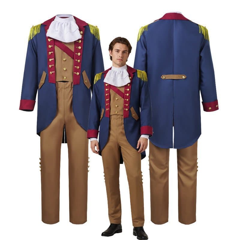 Fantasia Militar da Guerra Revolucionária para Homens, Uniforme Colonial, George, Washington, Cosplay, Fantasia de Hallo