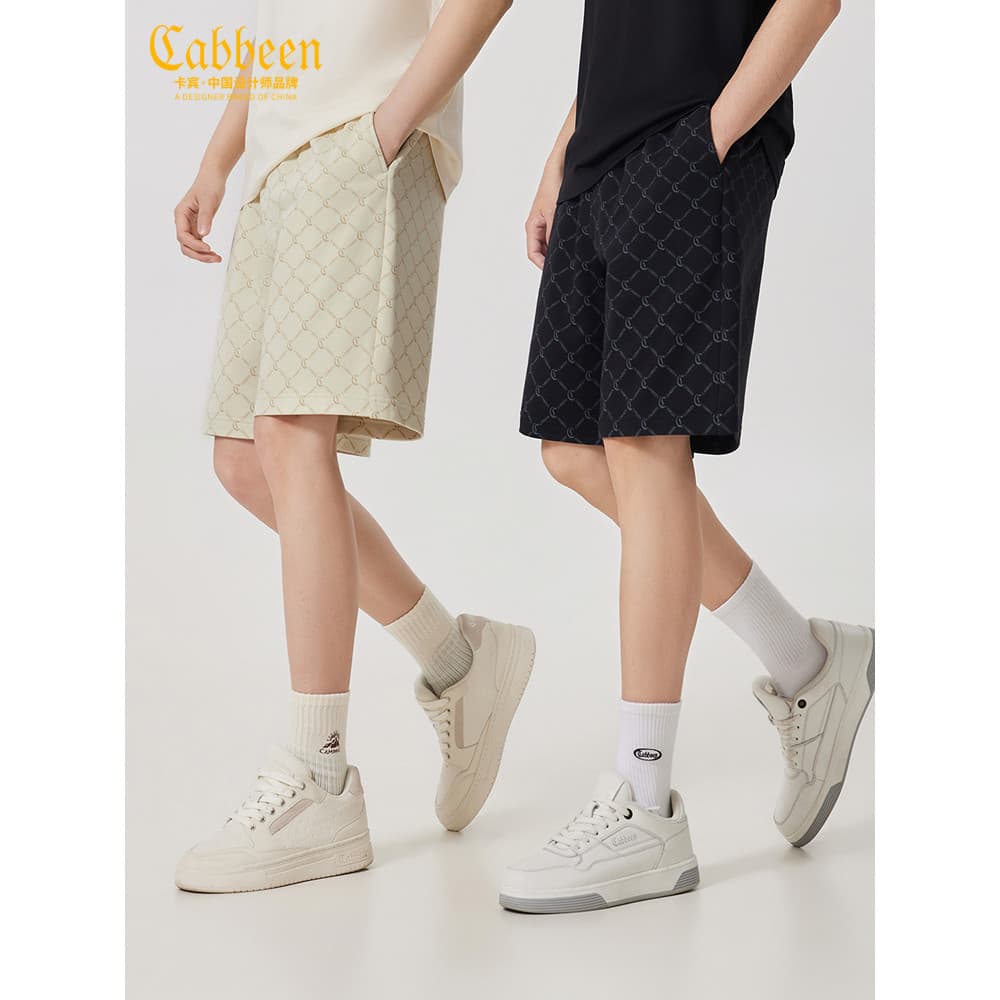 [Impressão completa de flor antiga] Kabin Light Luxury Loose Casual Shorts Masculino Verão Respirável Street Wear Calças
