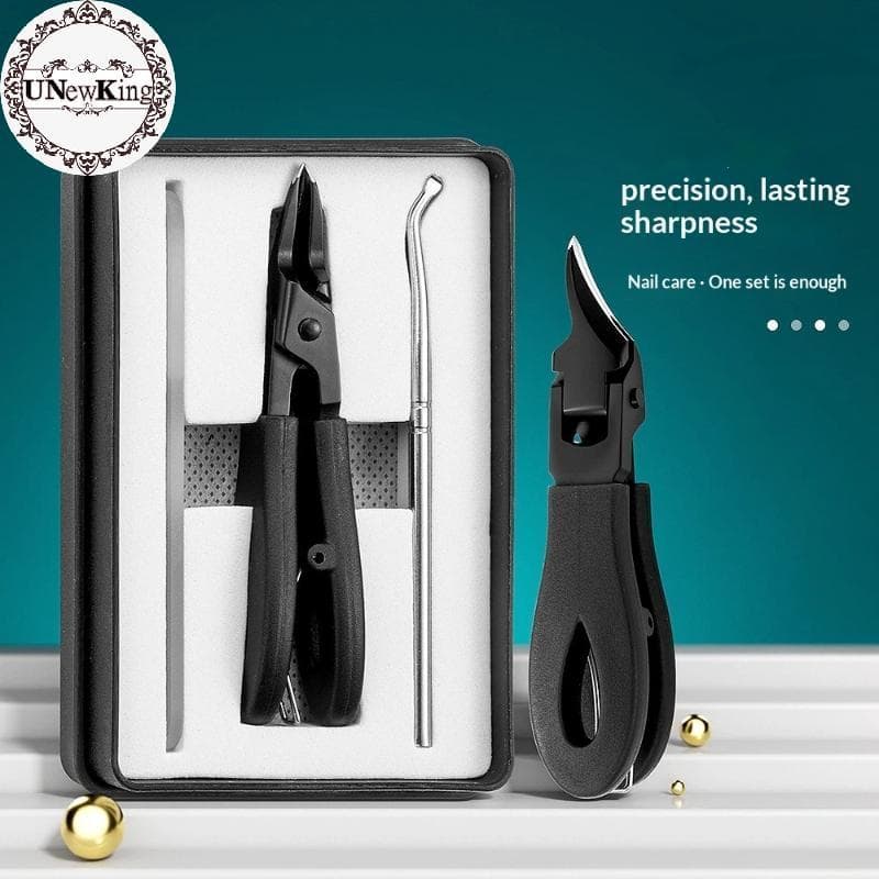 UNewKing Cortador De Unhas Angular De Abertura Ampla 1/3 Unidades Ferramenta De Manicure Durável De Aço Inoxidável Ultra