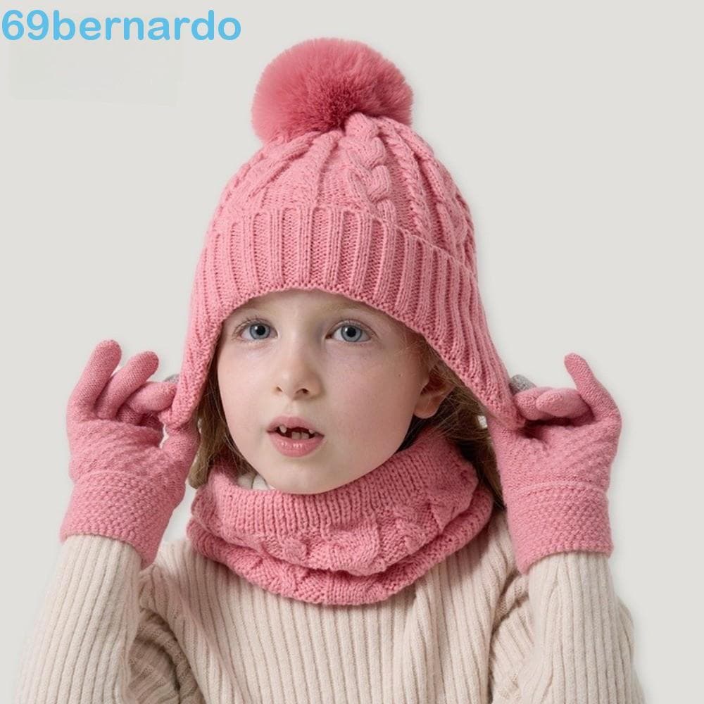 BERNARDO Conjunto De Luvas E Cachecol Para Bebê , Orelhas Quentes , Chapéus De Malha Crianças Pequenas , Chapéu Infantil