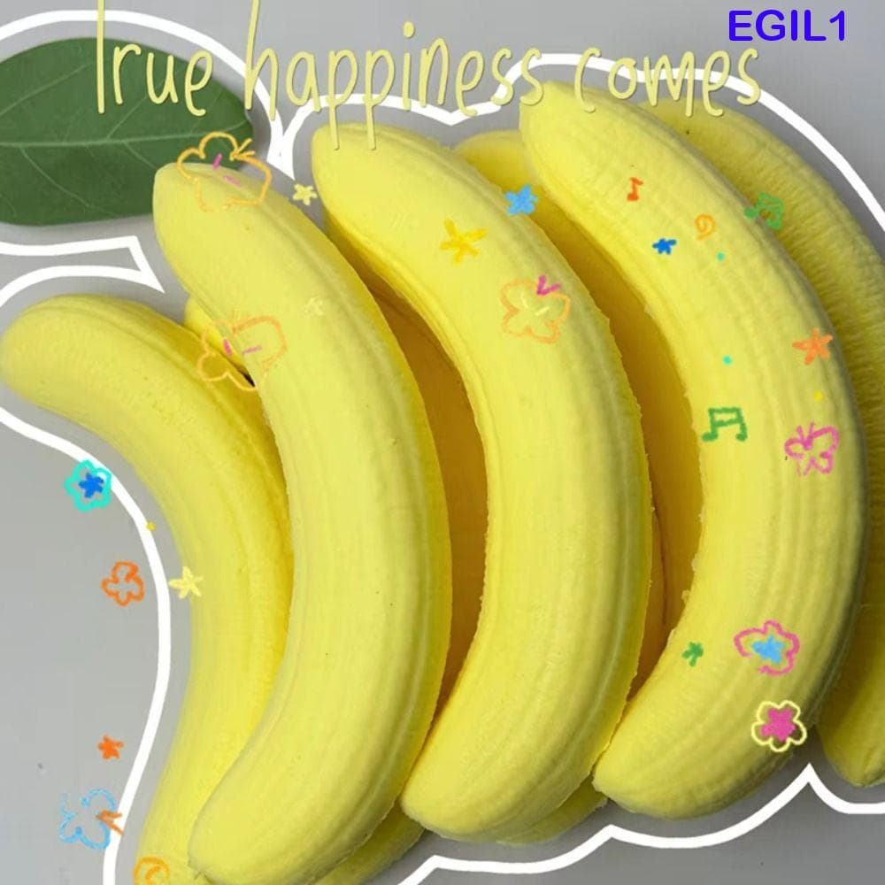 EGIL1 Brinquedo Mole De Banana , Bola De Inquietação Sensorial Simulada Macia Kawaii , Amarela De Ascensão Lenta